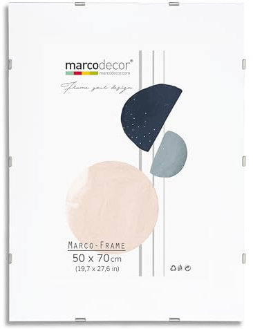 Marco Clip 50x70 cm Cristal Acrílico Resistente – Lámina sin Marco, Ideal para Posters, Diplomas y Láminas Decorativas (Marco Clip, 50x70 cm)