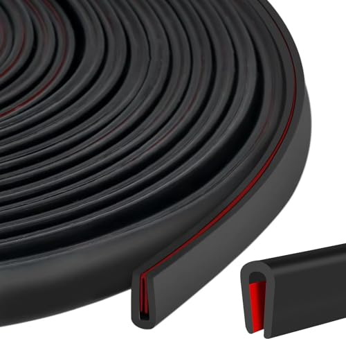 Fassungsprofil Kantenschutzprofil, 6 m Gummidichtung Selbstklebend, 1,5 mm Kantenschutz für Bleche U-förmiger Kantenschutz Türdichtung Gummi für Bleche Autotüren Metallplatten Glasplatten