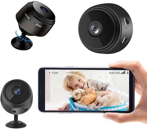 Camera Espion,Mini Caméra de Surveillance Interieur/extérieur,1080P HD Caméra de Surveillance sans Fil,minicaméra cachée avec détection de Mouvement et Vision Nocturne,Enregistrement vidéo à Distance
