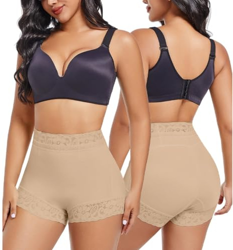 JYIXXZX Bragas Levanta Glúteos Mujer Braga Moldeadoras Faja Reductora Push Up Cortos Levanta Glúteos con Relleno Sin Costuras Control Barriga Embellecer Cadera Braguitas Body Shaper Ropa Interior