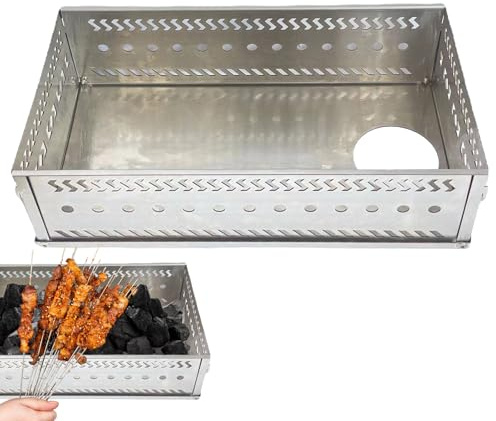 Stenkorg stekpanna - 37,5 x 20 x 10 cm hopfällbart rostfritt stål | Bastuslåda utomhus uppvärmning trä befuktning | Tillbehör bastu spa