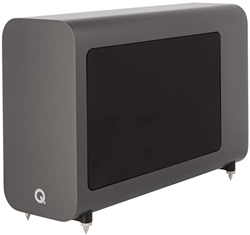 Q ACOUSTICS 3060S Active Subwoofer Graphite Gray - Enclosure Type: Infinite Baffle, 8 Driver, 150 Watt Class D Amplifier - Powered Home Audio Subwoofers for Home Theater Sound System