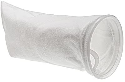 vhbw Filtro de calcetín Universal para acuarios, Piscinas, Skimmers - Bolsa filtrante, Polietileno, 18 x 45 cm, 100 micrómetro, Blanco