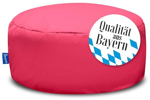 Bruni Pouf Sittpall M i rosa – rund sittpuff, inomhus och utomhus som fotpall, yogasittkudde, meditationskudde, tillverkad i Tyskland