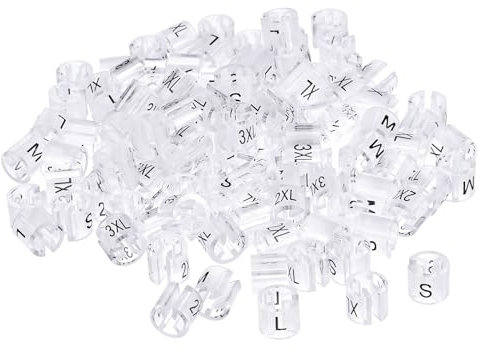 sourcing map Vêtements Cintre Marqueur 6 Taille Apte 3.5mm Tige pour Vêtement Couleur Codage Transparent Compte 120
