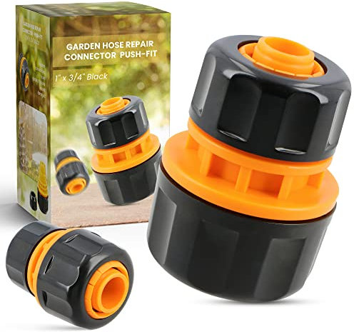 Riparatore per tubo da giardino, 3/4 x 1, adattatore per tubo dell'acqua, raccordo per tubo, collegamento per due tubi, prolunga accessori da giardino