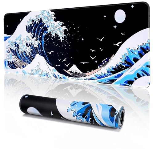 YUWLDD Large Gaming Mouse Pad (31.5 x 11.8 x0.12 Inch) Washable Desk Mat With Anti-Slip Rubber Base for Office & Home