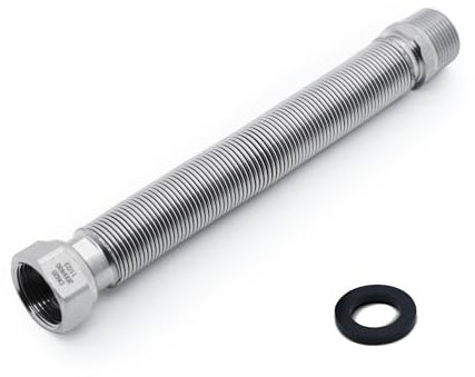 Vancoco Tuyau Flexible Ondule en Acier Inoxydable de 3/4 20/27 - Longueur Réglable de 200 à 400 mm - Tuyau de Raccordement Universel en Acier Inoxydable