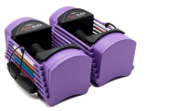 PowerBlock Sport 24 Adjustable Dumbbells, Sold in Pairs, 3-24 lb. Dumbbells, Durable Steel Build, Innovative At Home Workout Equipment, All-in-One Exercise Product, Strength Training, Lavender