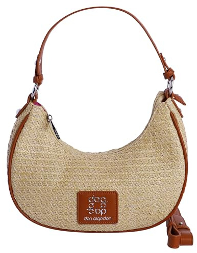 Bianca - Bolso Bandolera Mujer - Bolso Hombro - Bolso Playa Rafia con Cremallera - Bolso de Verano Elegante