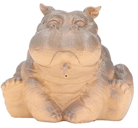 Water Cier Hippo Pond Sprinkler, Garden Statue Pond Sprinkler Hippo Decor Hippo Appearance Fine Workmanship Resin Material Small Volume Pond Spitters for Garden Decoration