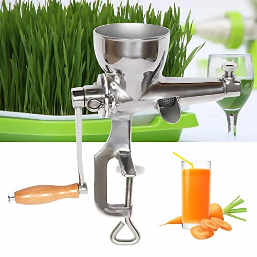 Manual Wheatgrass Juicer Made of Stainless Steel, Manual Fruit and Vegetables Wheat Seed Juicer, Manual Juicer for Juicing Wheatgrass, Spinach, Pomegranate, Vegetables