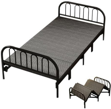 GBPLDMAQ Letto Campeggio in Quattro Parti Silenzioso, Letto Pieghevole in Acciaio Facile da Riporre, Lettino da Campo Carico Massimo 500Kg, Branda Pieghevole(196x77x90cm/77x30x35in)