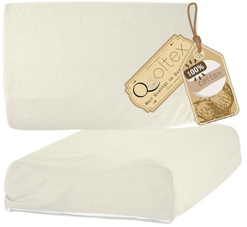 Nackenkissen Bezug 40x60 cm Creme Vollschutzbezug mit Reißverschluss für Nackenstützkissen Gesundheitskissen - SideEasy