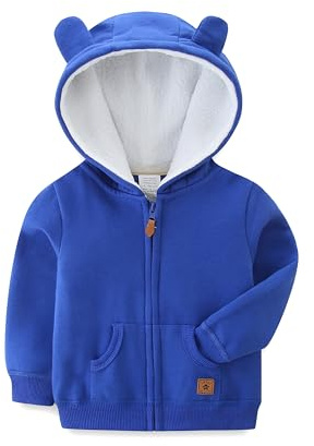 KIDDLETOWN Bébé garçons filles dessin animé veste à capuche manteau, Bébé Zip Up d'extérieur Manteau, Bébé Hooded Sweater Jacket pour bébé garçon et fille, Generic Manteau à capuche pour bébé