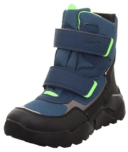 Superfit Rocket 8030 - Stivali da neve Gore-Tex da ragazzo con imbottitura calda, taglia 31 EU, colore: Blu/Verde chiaro