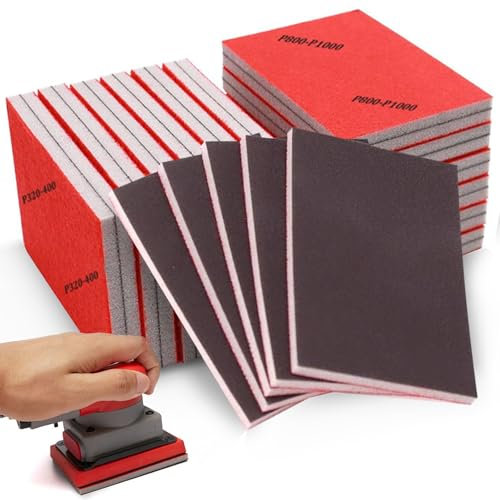24 esponjas de lijado, almohadillas de lijado suaves de grano 180-3000, bloques de lijado de mano en húmedo y seco, para madera, paneles de yeso, metal, color reparación de carrocería del coche