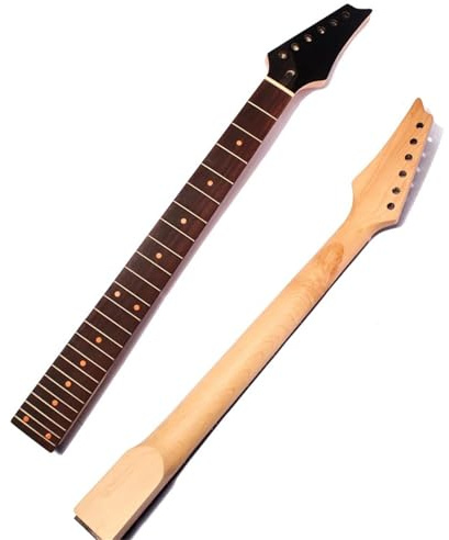 Gitarr Ersättningshals Elektrisk Gitarrhals Lönnhuvud Rosewood Gripbräda 24 Fret