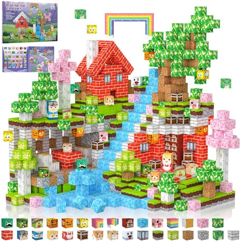 Construction Magnetique Enfant 150 pièces 2CM Magnetic Blocks 3+ Jeux Aimants, Bloc de Cube Magnétique de pour Garçon et Fille, Jouet Créatif Montessori pour Enfants 3 4 5 6 7 8 9 10 11 12 Ans Jeu