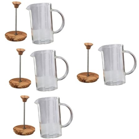 Alipis 4 Pezzi Caffettiera in a pressione facciale premere caffettiera commerciale pentola pressa professionale in per caffè da casa bollitore di caffè manuale Bicchiere