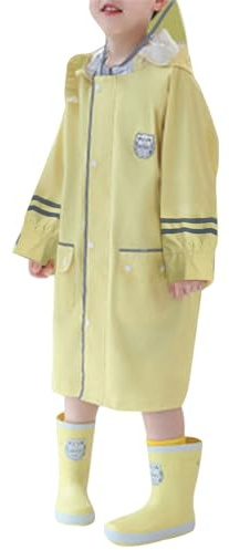 Boys Girls Waterproof Raincoat Trousers Rain Wear Kid Reusable Poncho Cape Protective Cover (Yellow, 4-5 Years)
