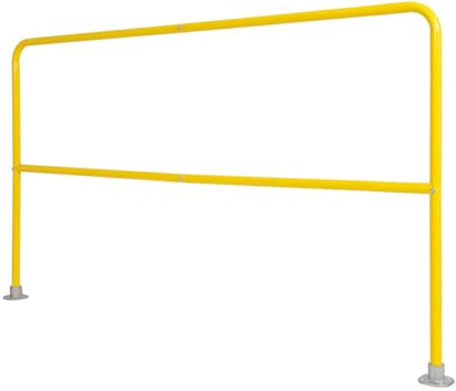 biosplot Steel Pipe Safety Railing, 72 x 42, 1.26 Outside Diameter, Industrial Guardrail with Base Plates, Fall Protection Handrail for Warehouse, Construction, Rooftop, Safety Yellow