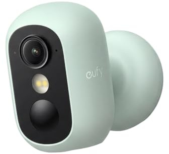 eufy Security Camera Outdoor wireless,eufyCam C35, Outdoor and Indoor, Magnetic Mount, Colour Night Vision, Subscription-Free On-Device Storage, IP67, Supports Solar Panel, Green