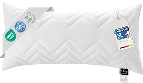 sei Design® Classic Dream Almohada de Microfibra 40 x 80 m, Blanco, Acolchado