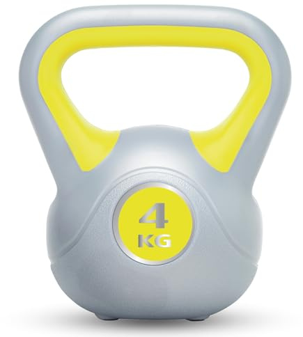 Urban Fitness Unisex Urban Fitness Vinyl Kettlebell, yellow, One Size UK, 4.0 kg