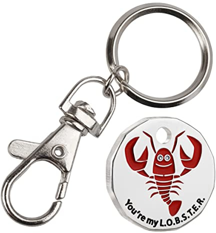 Harts 1 unit New Shape £1 coin Trolley Tokens Keyrings Supermarket Locker (Lobster)