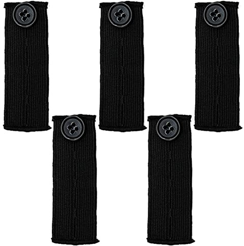5PCS Adjustable Waist Extender, Elastic Button Extender Pants Waist Extension for Trousers Jeans Pregnant Trousers
