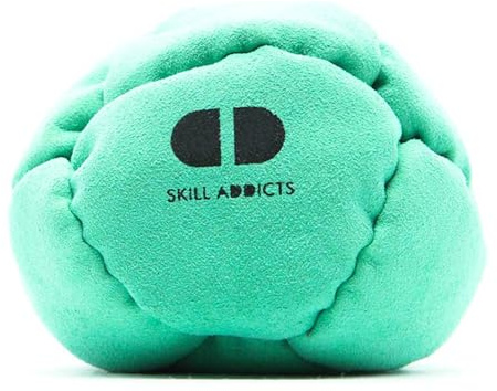 Skill Addicts Footbag - Türkis (Freistil Foot Bag für jedes Fähigkeitsniveau, Enthält einen Satz Hackysack-Aufkleber und eine App zum Erlernen von Tricks)