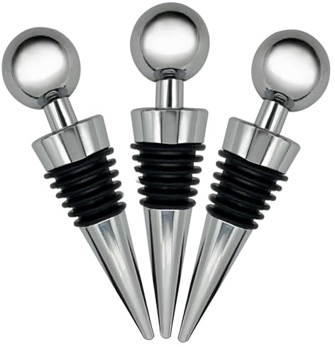 Bottle Stoppers, 3 PCS Wine Bottle Stoppers, Bottle Saver Sealer Wine Corks, Round