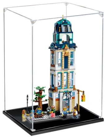 Figuren-Displaybox für LE-GO für 31141 Maain Street Acryl, staubdicht, transparent, benutzerdefinierte Vitrine (kein Modell) (25 x 20 x 45 cm (3 mm))