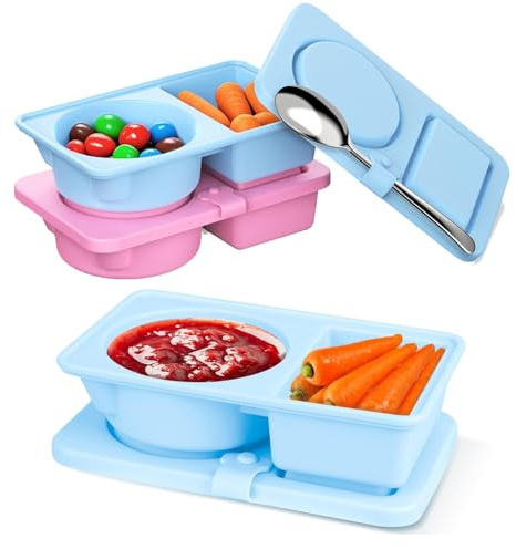 COONE 2 Pezzi Contenitori per Snack, Contenitori Riutilizzabili per Snack, Scatola per Snack Con Scomparti, Materiale Di Qualità Alimentare, Adatto per Snack, Pranzi Al Sacco, Frutta, Caramelle