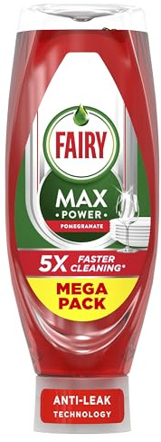 Fairy MaxPower Washing Up Liquid Pomegranate 730 ML, Easy and Effortless Cleaning, Even On Your Greasiest Pots and Pans