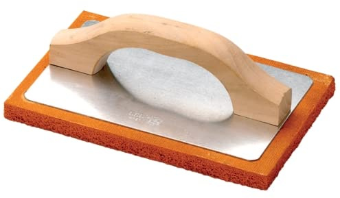 Llana de goma naranja 14 × 21 cm con base de aluminio – Herramienta profesional para acabado y limpieza de juntas