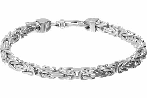 FILANGO 925er Silber Königsarmband rhodiniert/vergoldet Silberfarben Länge: 21cm | Stärke: 5mm