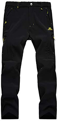 BWBIKE Pantalon Homme Doublé en Polaire Hiver Softshell pour Hommes Pantalon De Randonnée en Plein Air Pantalon De Randonnée Résistant à l'eau
