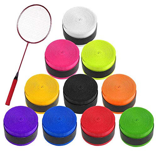 Aipaide Griffband 10 Stück Anti Rutsch Overgrip Griffbänder für Tennis Badminton Baseball Squash Schläger und Angelrute Bunt Farben