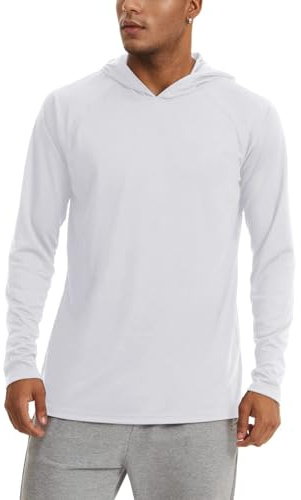 KEFITEVD Long Sleeve T Shirt Mens Sun Hoodie Thin Rash Vest Quick Dry Tops