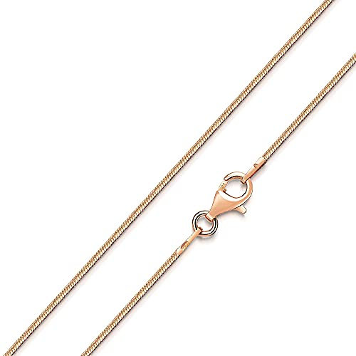 Materia Rosegold Kette lang 70cm - 925 Silber Schlangenkette 1,2mm rosé vergoldet K114-70cm