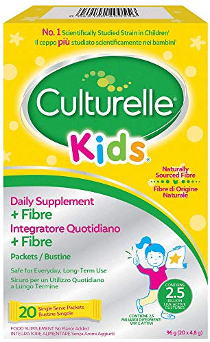 Culturelle ® Kids Biotics Natural Fibre supporto quotidiano per i bambini | 20 bustine |2,5 miliardi di colture batteriche vive + fibre