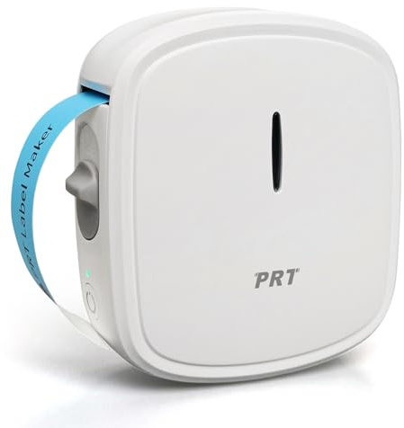 PRT Mini Etichettatrice Portatile, Bluetooth Stampante Termica Etichette for iOS & Android, Stampante per Adesivi a Rilievo Adatto per i Della Cucina di Casa, Bianco