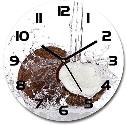 Tulup Väggklocka Glas 60cm Modern Glasklocka Dekoration För Vardagsrummet Kök - Svart - Kokos
