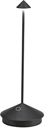 Zafferano, Pina Pro-lampa, uppladdningsbar och trådlös bord med touch-kontroll, lämplig för inomhus- och utomhusbruk, dimmer, 2700 K, höjd 29 cm, färg svart