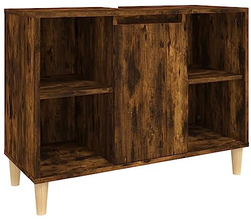 vidaXL Tvättställsskåp rökfärgad ek 80x33x60 cm konstruerat trä