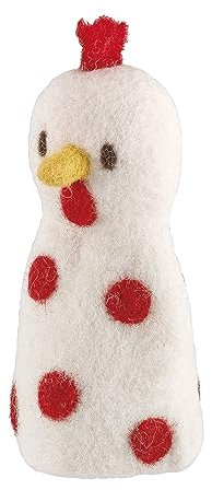 Cilio C470581 Fair Trade Wool Cozy/Warmer for Boiled Eggs, White/Red