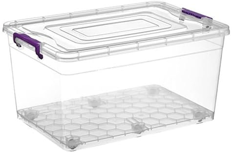 BH | 80L - Large Plastic Storage Box with Lids on Wheels | Pack of 1 | Heavy Duty | Stackable Clear Boxes |Containers Use for Home, office, Kitchen, Toys and Goods (80 Litres) - By BEST HOUSE