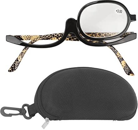 Gafas De Una Sola Lente,Gafas De Presbicia Oscilantes Hacia La Izquierda Y Hacia La Derecha,de Mediana Edad Y Mayores,Gafas De Maquillaje Auxiliares Con Estuche Para Gafas(+3.00)